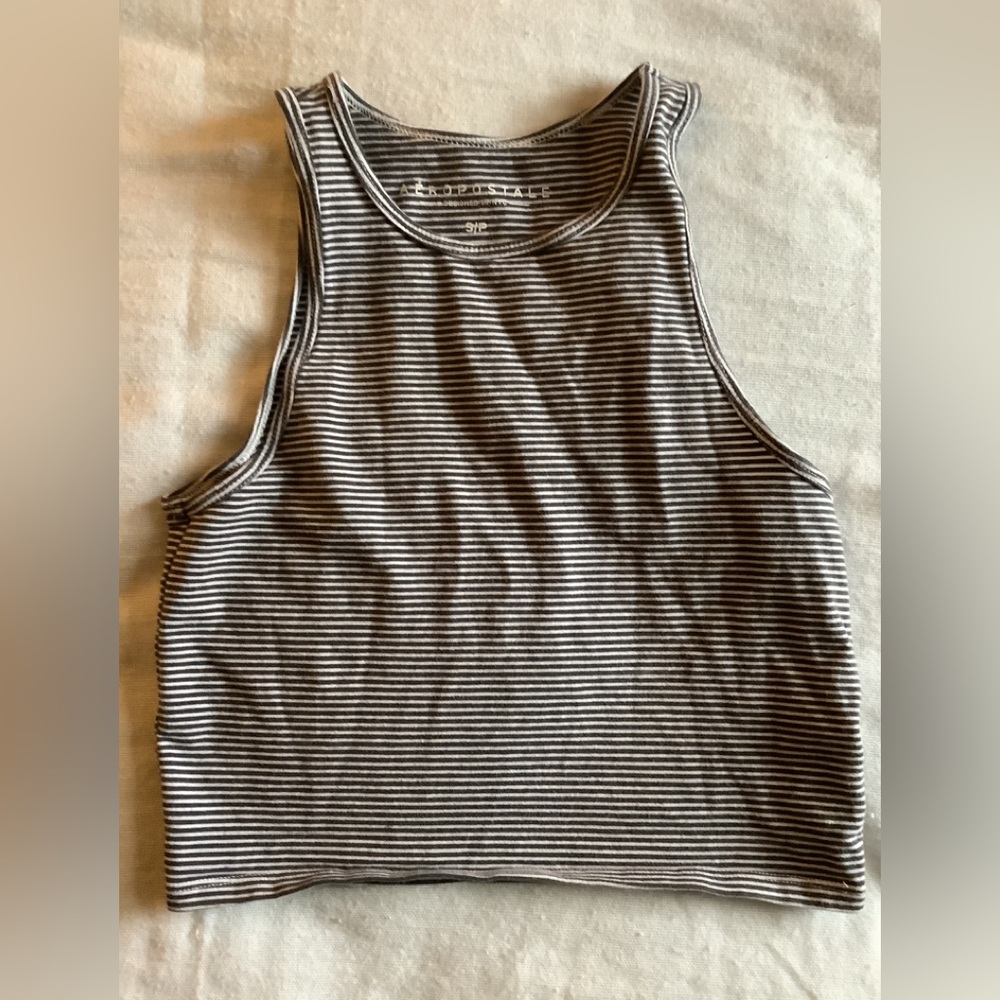 Aeropostale Black and White Striped Top
